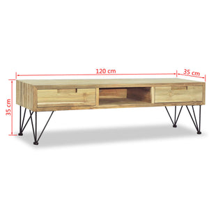 vidaXL TV-Schrank 120 x 35 x 35 cm Teak Massiv