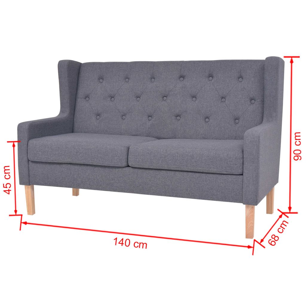 2-Sitzer-Sofa Stoff Grau Stilecasa