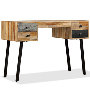 vidaXL Schreibtisch Wiederverwertetes Teak Massivholz 110 × 50 × 76 cm