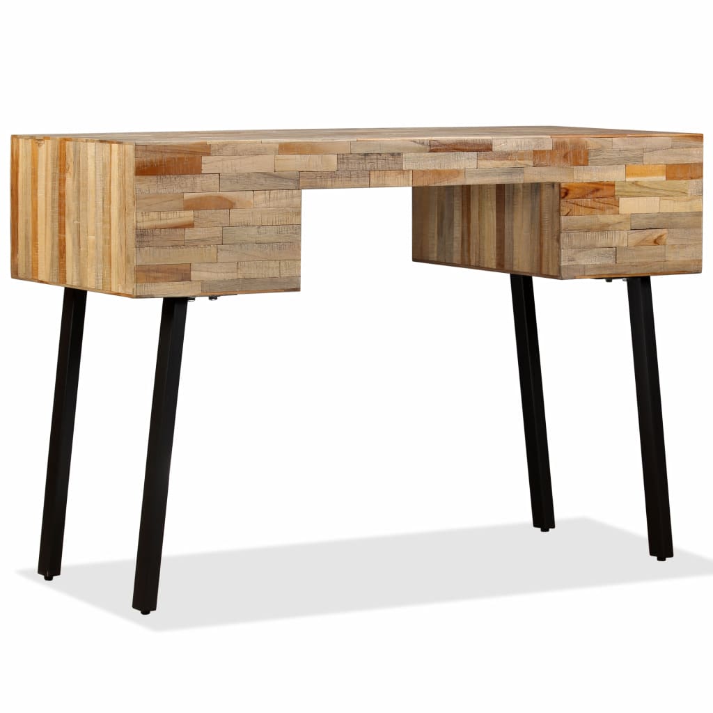 vidaXL Schreibtisch Wiederverwertetes Teak Massivholz 110 × 50 × 76 cm