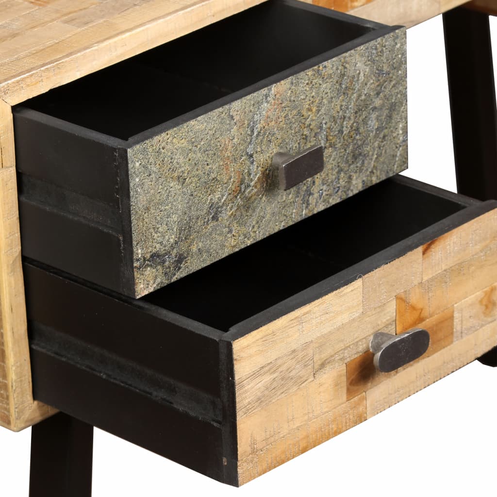 vidaXL Schreibtisch Wiederverwertetes Teak Massivholz 110 × 50 × 76 cm