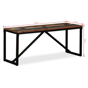 vidaXL Sitzbank Massivholz 110x35x45 cm