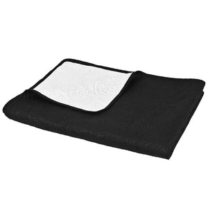 vidaXL Zweiseitige Tagesdecke Gesteppt 230 x 260 cm Schwarz und Weiß