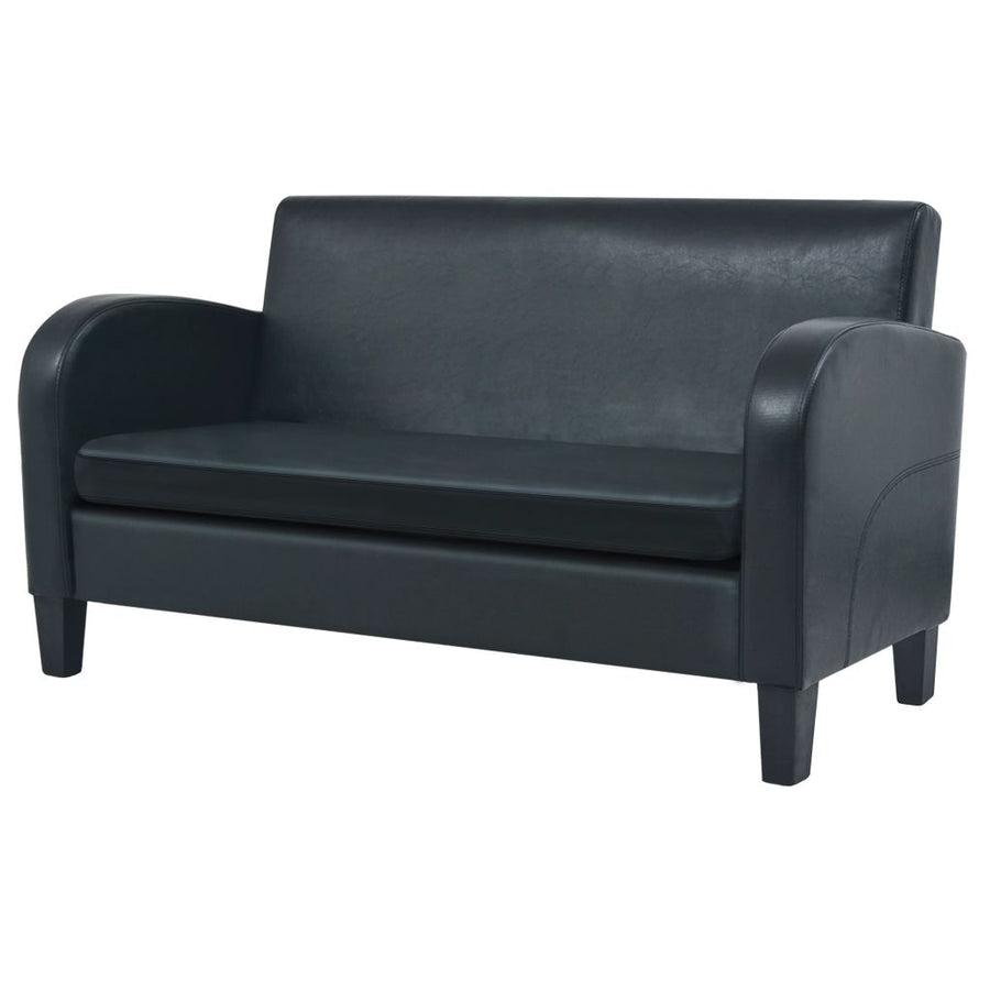 2-Sitzer-Sofa Kunstleder Schwarz Stilecasa