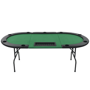 vidaXL 9-Spieler Poker Falttisch 3-fach Faltbar Oval Grün