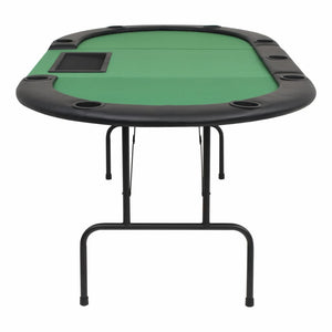 vidaXL 9-Spieler Poker Falttisch 3-fach Faltbar Oval Grün