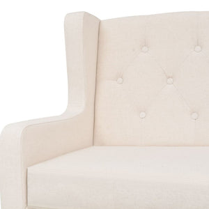 vidaXL 2-tlg. Sofa-Set Stoff Cremeweiß