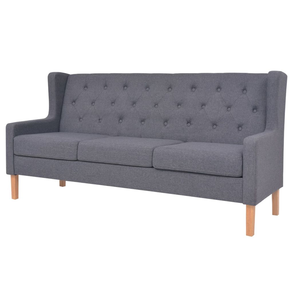 vidaXL 2-tlg. Sofa-Set Stoff Grau