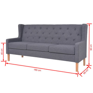 2-tlg. Sofa-Set Stoff Grau Stilecasa