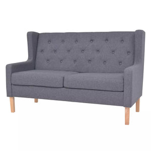 2-tlg. Sofa-Set Stoff Grau Stilecasa