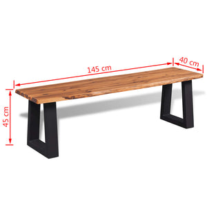 vidaXL Sitzbank Akazienholz Massiv 145 cm