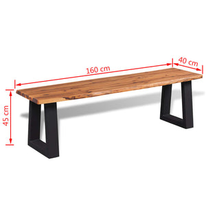 Sitzbank Akazienholz Massiv 160 cm Stilecasa