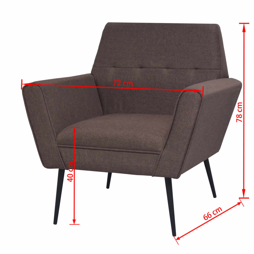 vidaXL Sessel Braun Stahl und Stoff