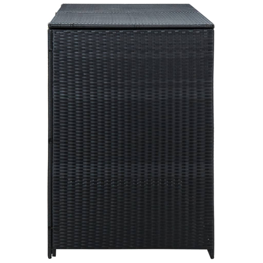 Mülltonnenbox für 2 Tonnen Poly Rattan Schwarz 148x80x111 cm