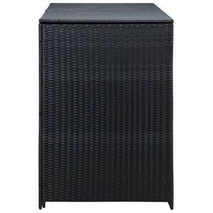 Mülltonnenbox für 2 Tonnen Poly Rattan Schwarz 148x80x111 cm