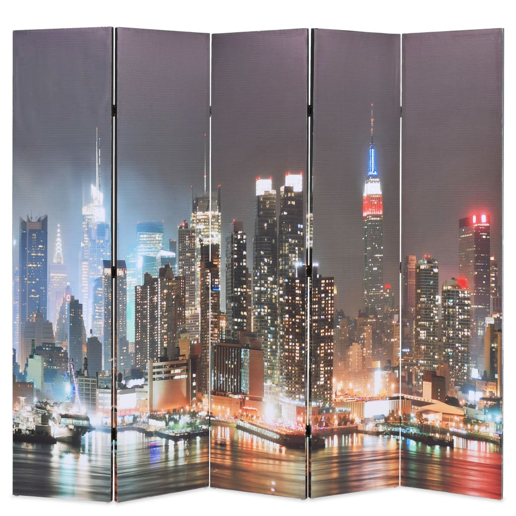 Raumteiler klappbar 200 x 170 cm New York bei Nacht Stilecasa