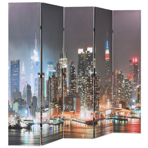 Raumteiler klappbar 200 x 170 cm New York bei Nacht Stilecasa