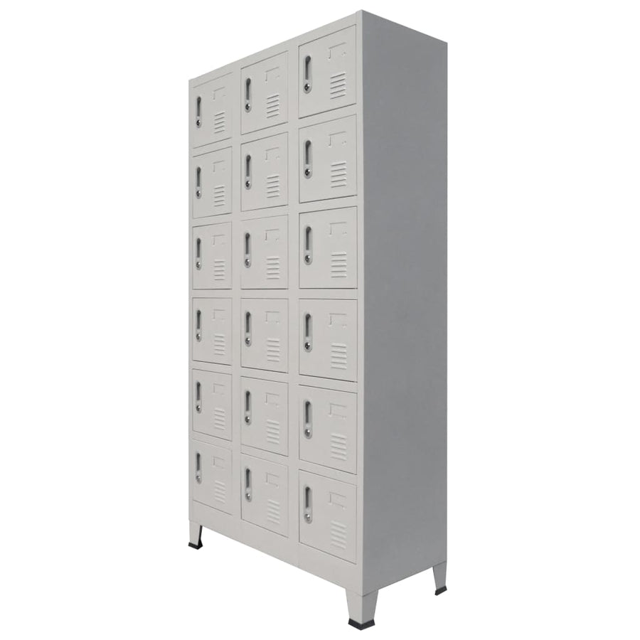 Schließfachschrank mit 18 Fächern Metall 90x40x180 cm Stilecasa