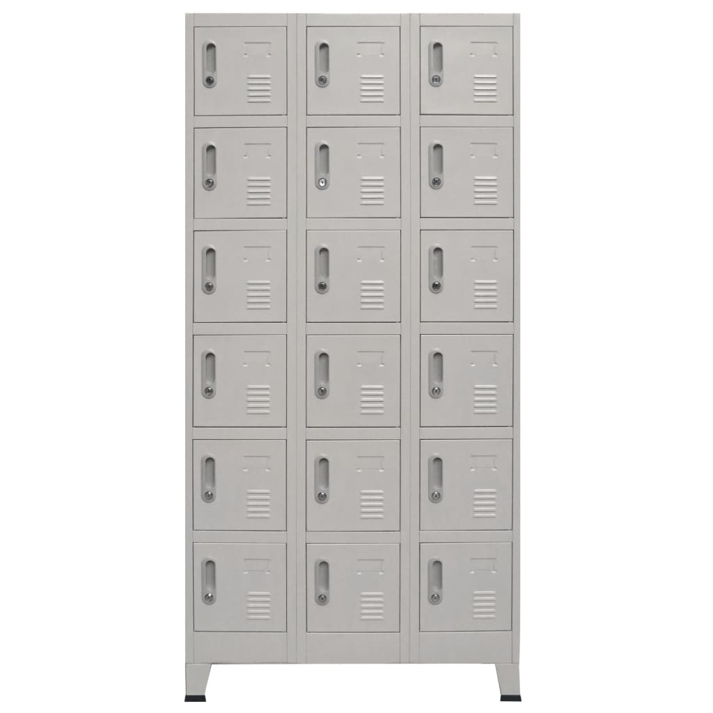 Schließfachschrank mit 18 Fächern Metall 90x40x180 cm Stilecasa