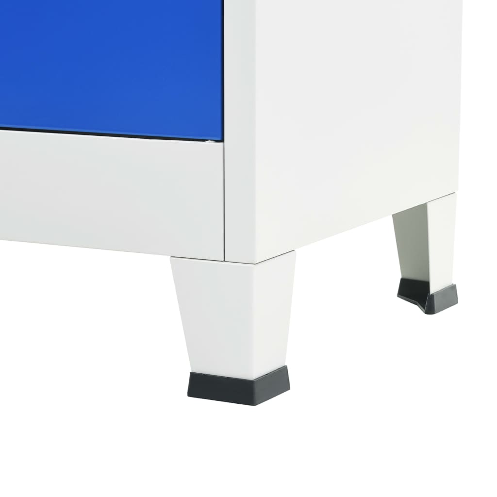 Büroschrank Metall 90x40x180 cm Grau und Blau VIDAXL