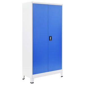 Büroschrank Metall 90x40x180 cm Grau und Blau VIDAXL