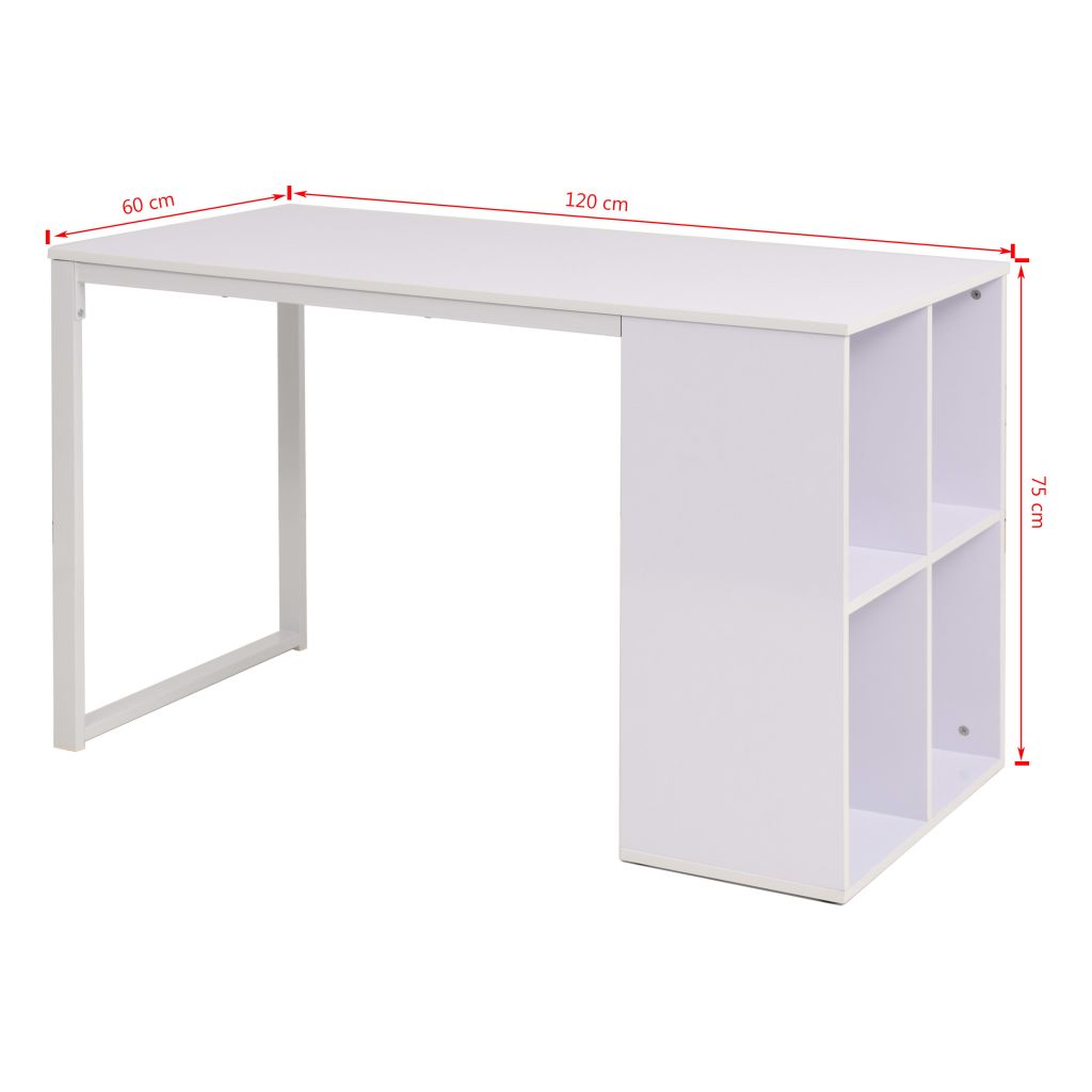 Schreibtisch 120×60×75 cm Weiß Stilecasa