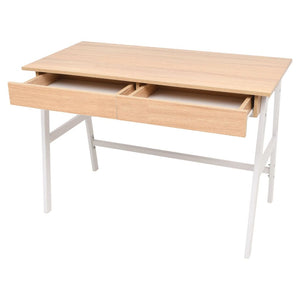 Schreibtisch 110x55x75 cm Eichenbraun und Weiß Stilecasa