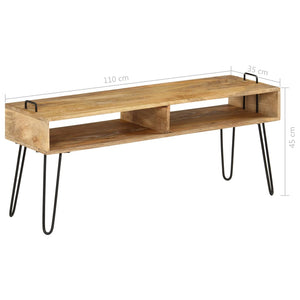 vidaXL TV-Tisch Massivholz Mango 110x35x45 cm