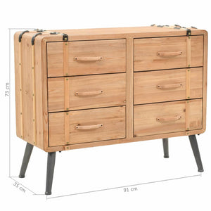 Schubladenkommode Massivholz Tanne 91x35x73 cm Stilecasa