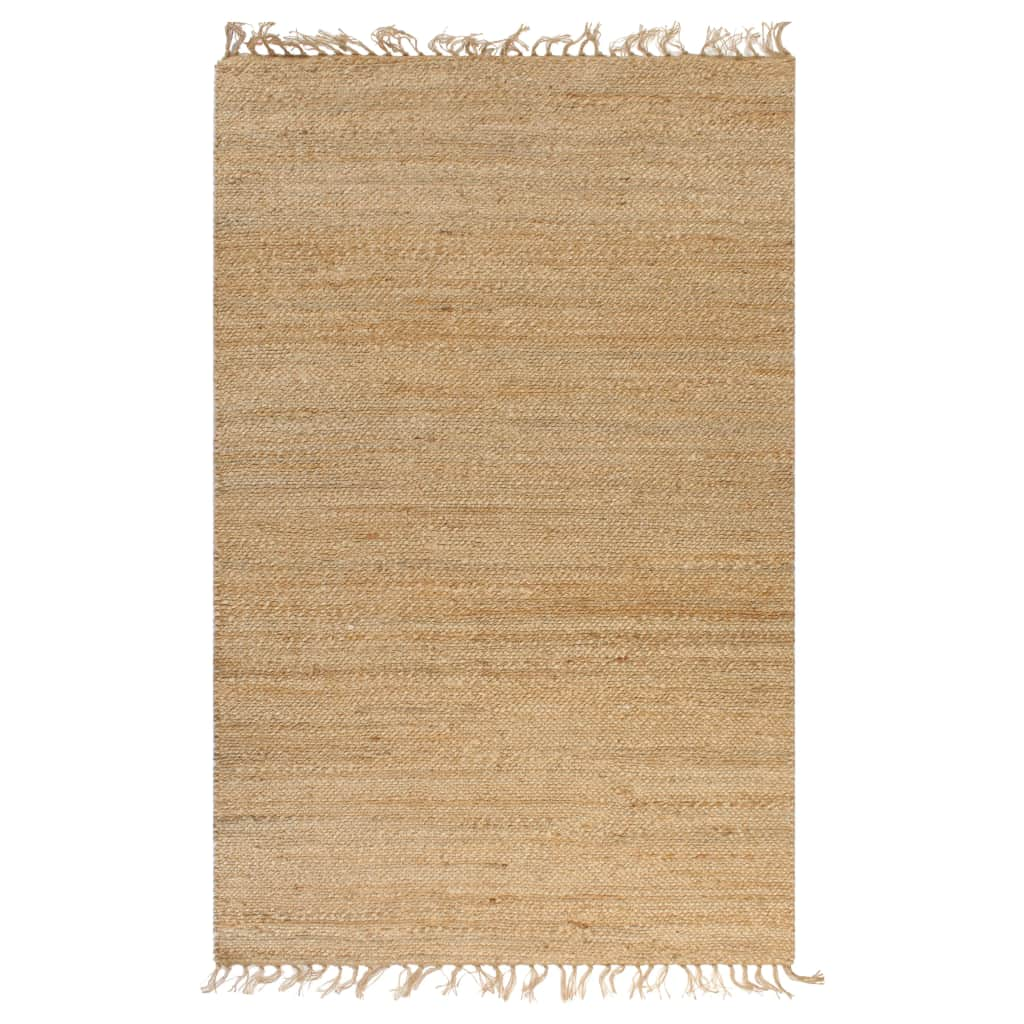 vidaXL Handgewebter Teppich Jute 120 x 180 cm Natur