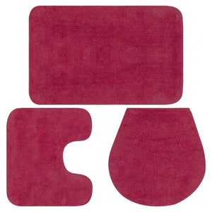 Badematten-Set 3-tlg. Stoff Fuchsia