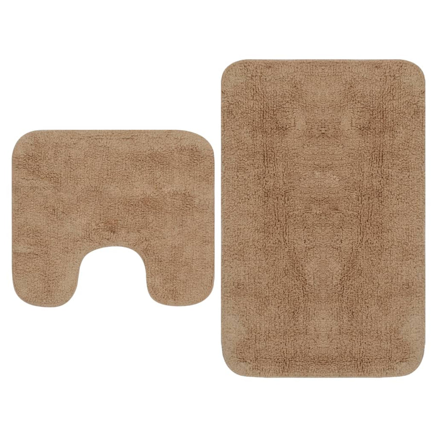 Badematten-Set 2-tlg. Stoff Beige Stilecasa