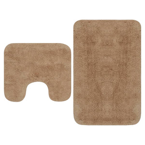 Badematten-Set 2-tlg. Stoff Beige Stilecasa