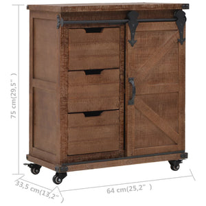 vidaXL Sideboard Massivholz Tanne 64x33,5x75 cm Braun