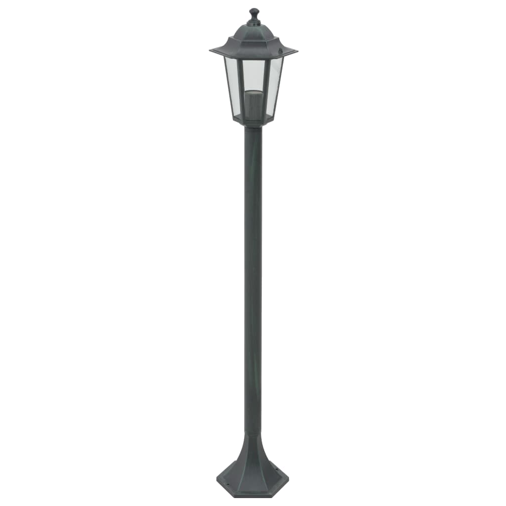 Garten-Pollerleuchte 6 Stk. E27 110 cm Aluminium Dunkelgrün Stilecasa