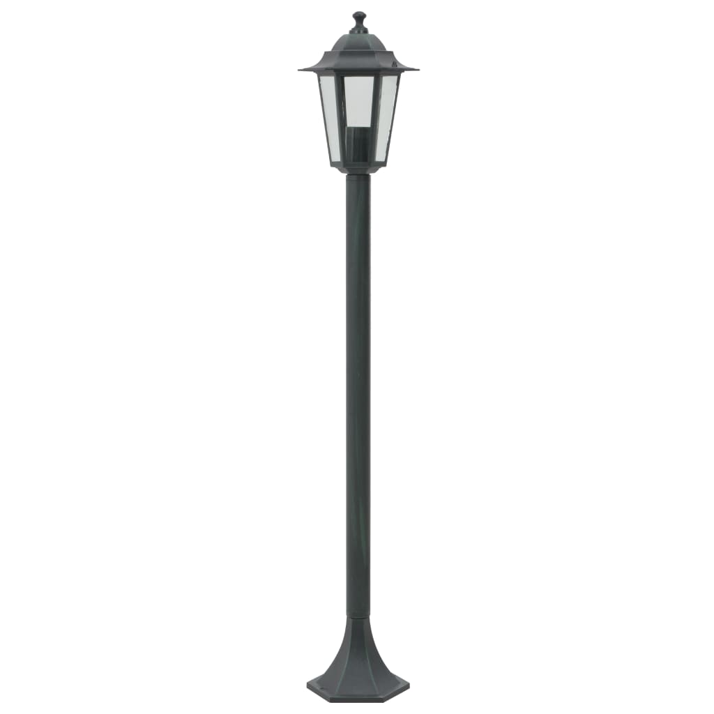 Garten-Pollerleuchte 6 Stk. E27 110 cm Aluminium Dunkelgrün Stilecasa