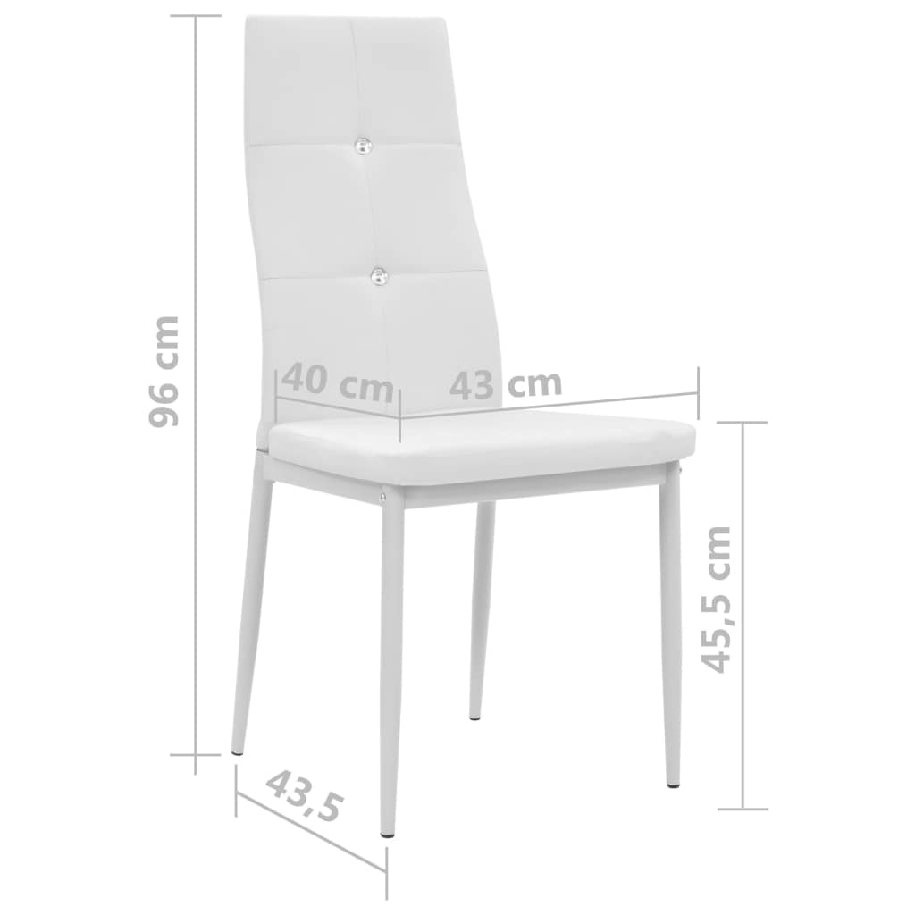 vidaXL Esszimmerstühle 4 Stk. Weiß Kunstleder