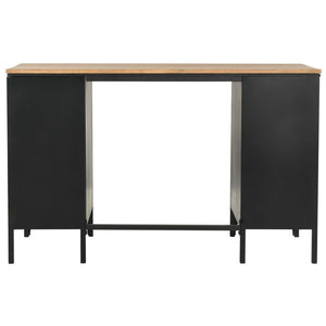 vidaXL Schreibtisch mit Ständer Tannenholz Massiv und Stahl 120x50x76 cm