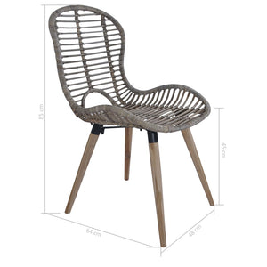 vidaXL Esszimmerstühle 2 Stk. Braun Natürliches Rattan