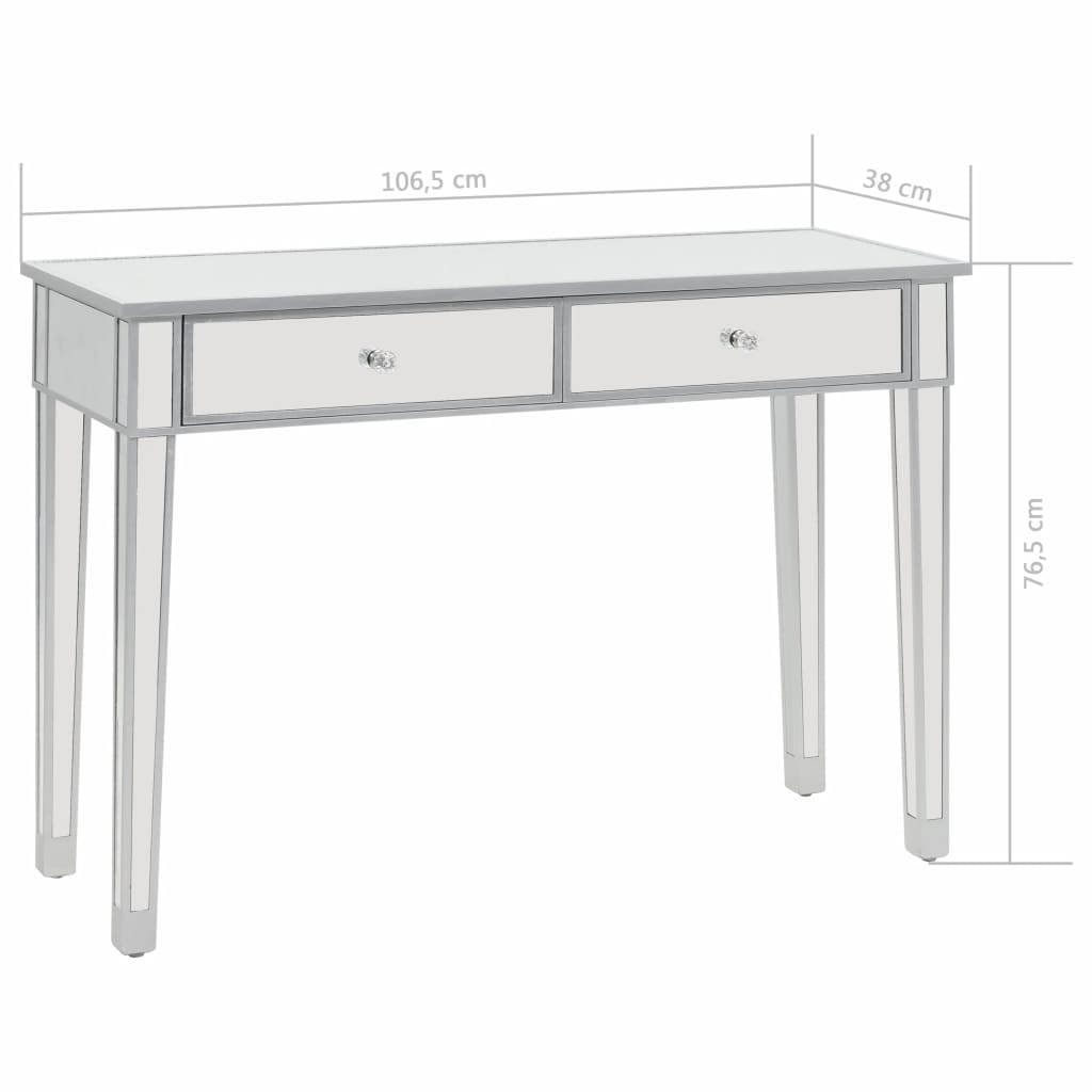 Verspiegelter Konsolentisch aus MDF und Glas 106,5x38x76,5 cm Stilecasa