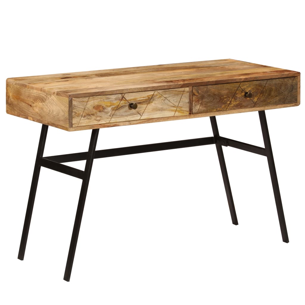 Schreibtisch mit Schubladen Massivholz Mango 110×50×76 cm Stilecasa