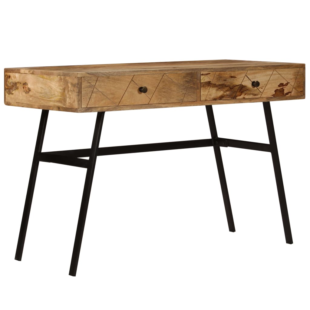 Schreibtisch mit Schubladen Massivholz Mango 110×50×76 cm Stilecasa