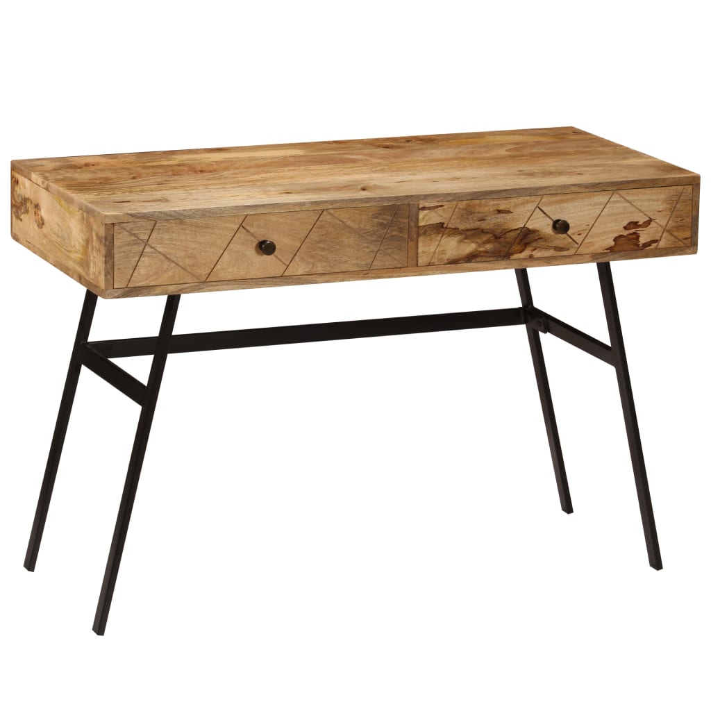 Schreibtisch mit Schubladen Massivholz Mango 110×50×76 cm Stilecasa