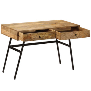 Schreibtisch mit Schubladen Massivholz Mango 110×50×76 cm Stilecasa