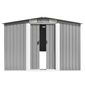 vidaXL Gartenhaus 257x298x178 cm Metall Grau