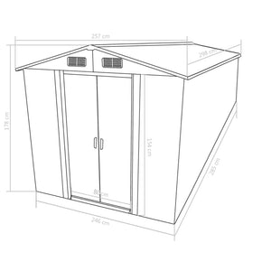 Gerätehaus 257x298x178 cm Metall Braun Stilecasa