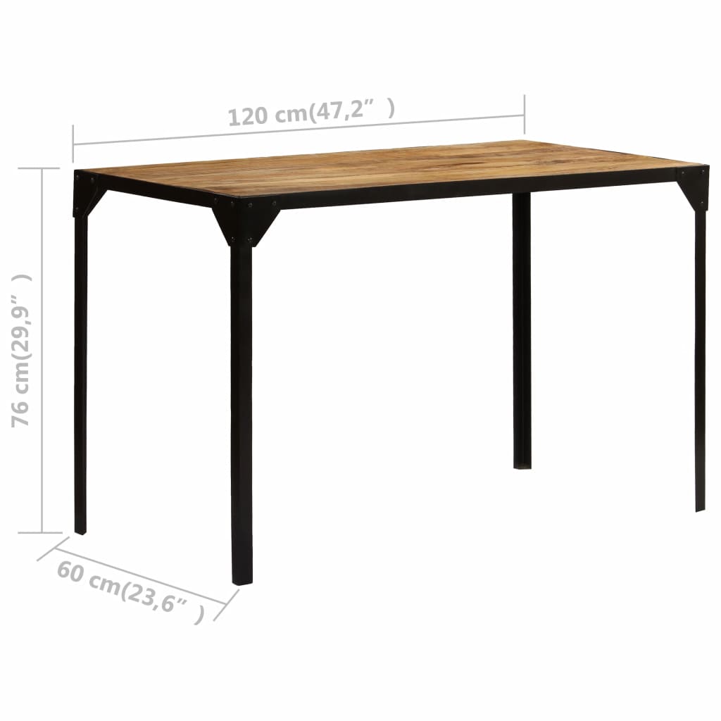 Esszimmertisch Raues Mango-Massivholz und Stahl 120 cm Stilecasa