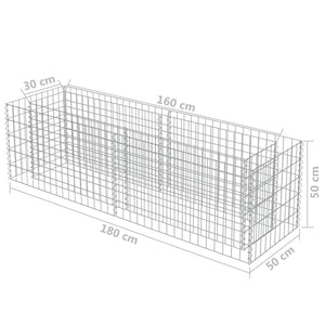 Gabionen-Hochbeet Verzinkter Stahl 180×50×50 cm Stilecasa