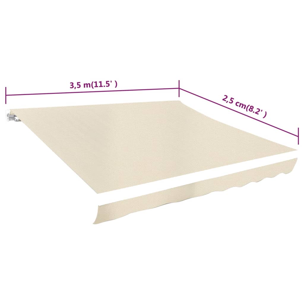 vidaXL Markisenbespannung Canvas Creme 350x250 cm