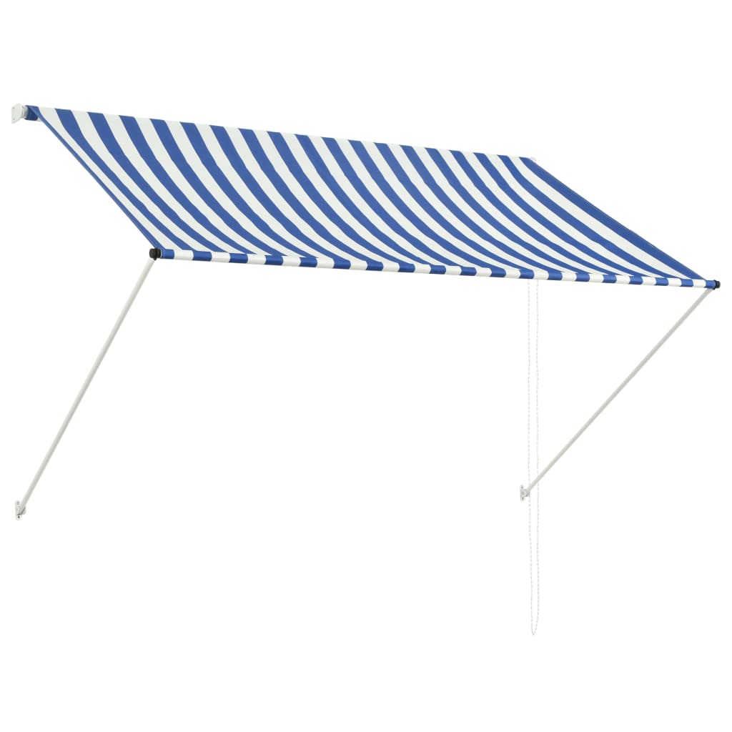 vidaXL Einziehbare Markise 200×150 cm Blau und Weiß